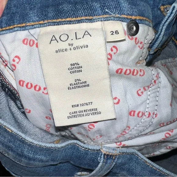 Alice + Olivia distressed skinny jeans